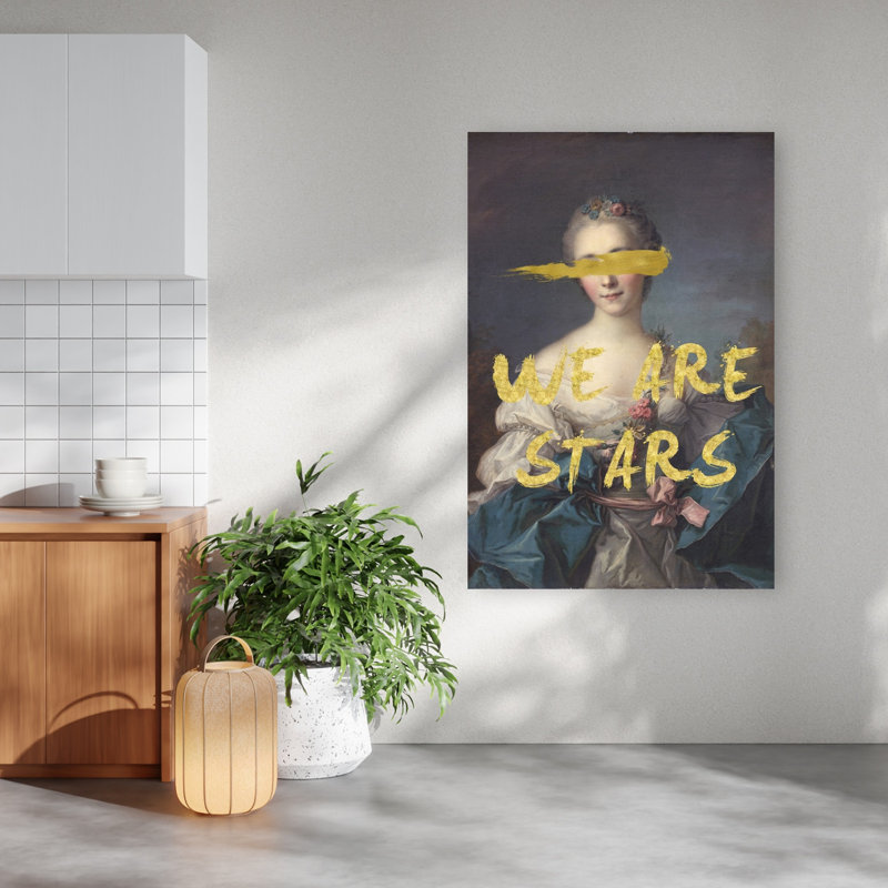 Portrait d'étoiles dorées, paysage abstrait moderne vintage, nature, impression d'art mural, H 60 po x l 40 po