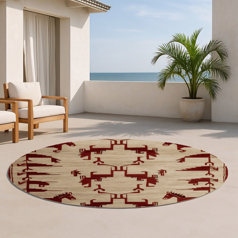Tapis intérieur et extérieur ArtDeco, Rond 5 pi