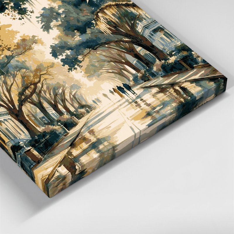 Art mural sur toile grises avec villes de Savannah, H 11 po x l 14 po