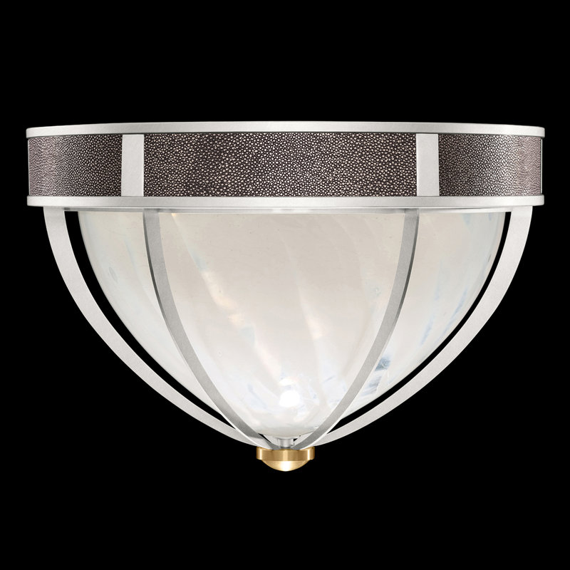 Plafonnier encastré rond 18,75 po Mirage, Feuille d'argent standard / laiton, Galet