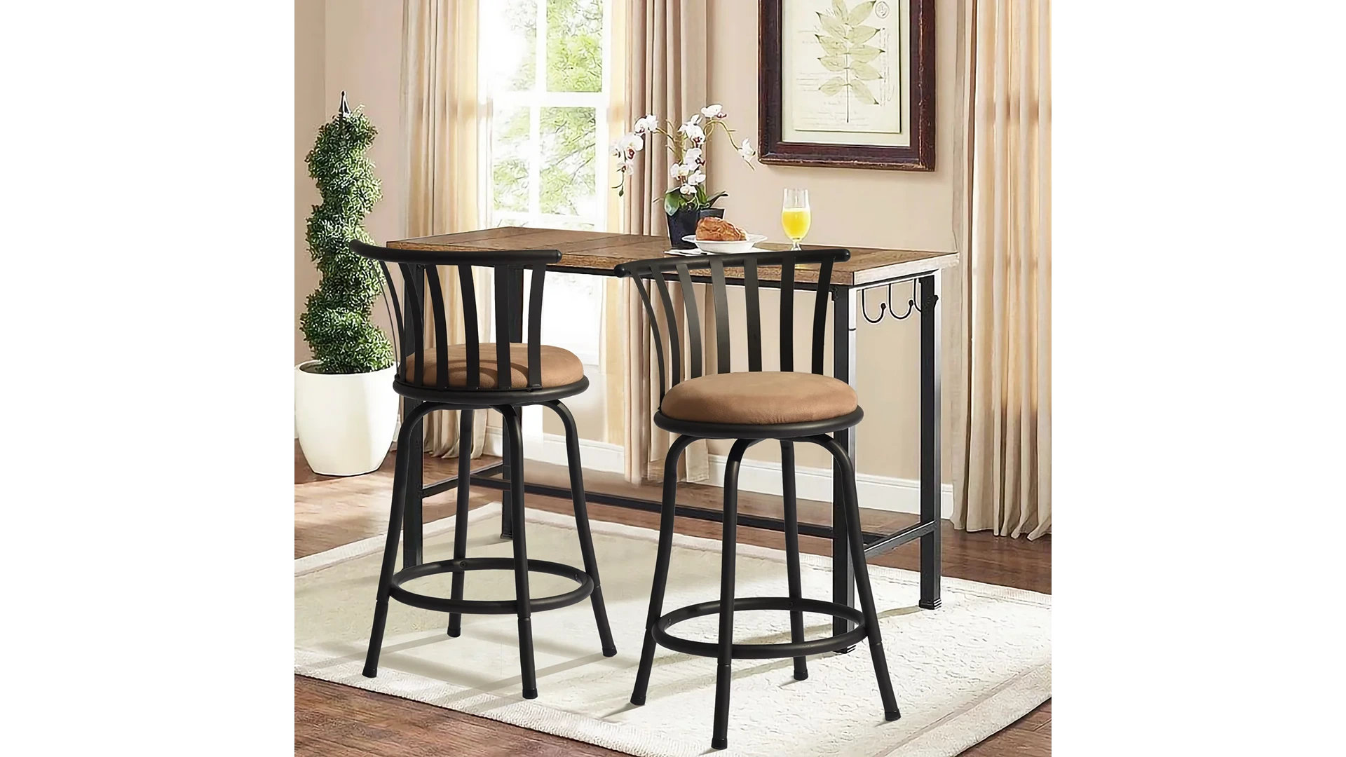 Red Barrel Studio 24 Swivel Counter Height Bar Stools Set Of 2