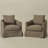 32" W Down Fill Upholstered Slipcover Swivel Barrel Chair with Pillow Back Set of 2-761756465