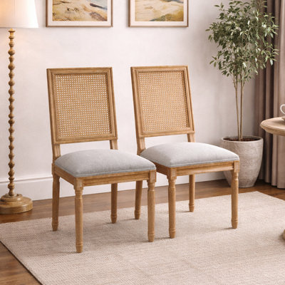 Ensemble de chaises de salle à manger 2 pièces avec structure en bois massif