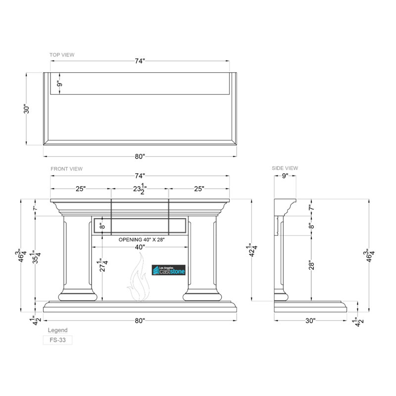 Marnes Composite Fireplace Surround, Beige Smooth