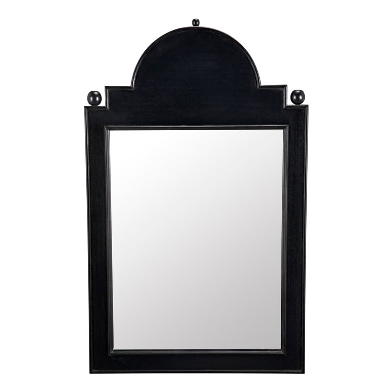 Jess Rectangular Black Wood Wall Mirror
