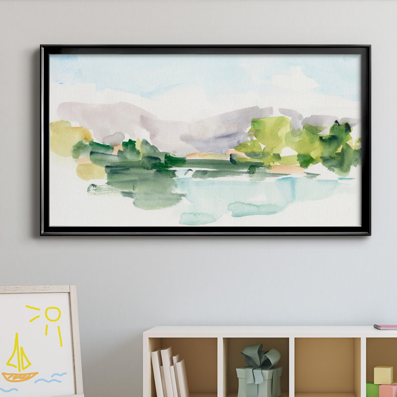Tangerine Sunset II - peinture encadrée, H 22,5 po x l 42,5 po, Toile avec cadre, Black