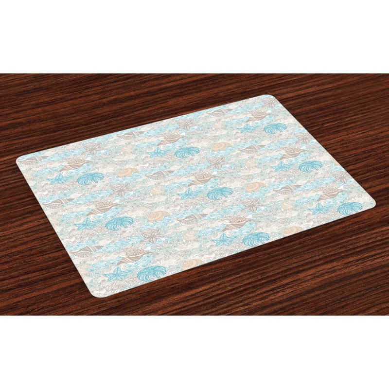 Cormier Nautical Pastel Toned Seashells Placemat