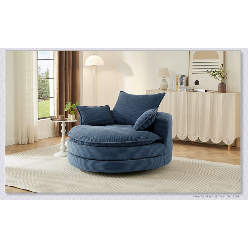 Upholstered Swivel Accent Chair, Red Velvet