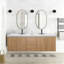 Meuble-lavabo moderne peu encombrant avec armoire en MDF et lavabos doubles pour la maison