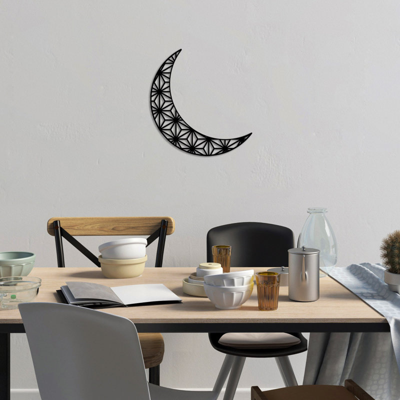 Stylish Decorative Metal Wall Accessory, Black Finish, 19.3 x 18.1 inches | 100% Metal, Thickness: 0.06 inches | Lightweight (0.6 lbs), Easy Wall Hanging Design | Perfect for Home Décor & Modern Interiors
