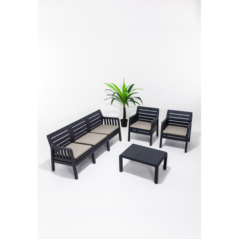Cardamom Outdoor Table Set, Black