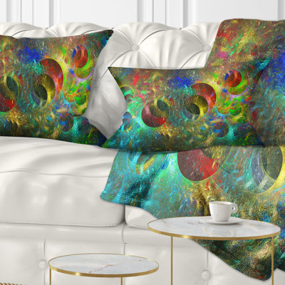 Multi Color Glowing Circles - Abstract Printed Pillow