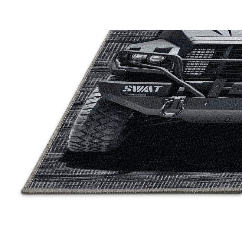 Tapis de transport gris lavable à la machine, Carré 3 pi