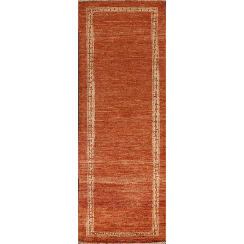 Tapis orange Gabbeh 3 x 9