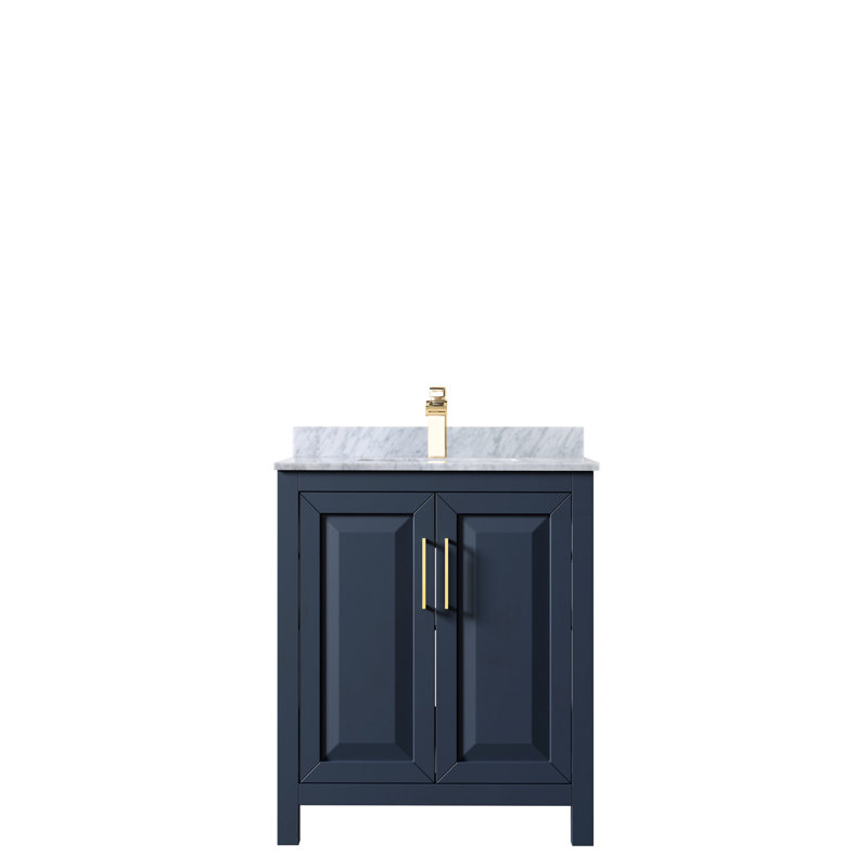 Daria 30'' W Single Vanity, Dark Blue, Brushed Gold