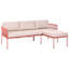 Garden Corner Sofa 3 Seater Cerell with Tables Metal Right Hand Red-1683031626