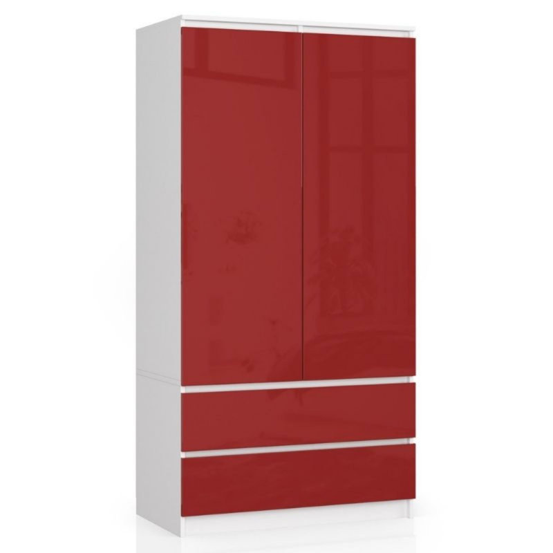 Phoebe 2 Door Wardrobe, Red Gloss