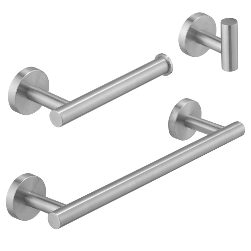 Ensemble de quincaillerie de salle de bain 3 pièces, Nickel brossé