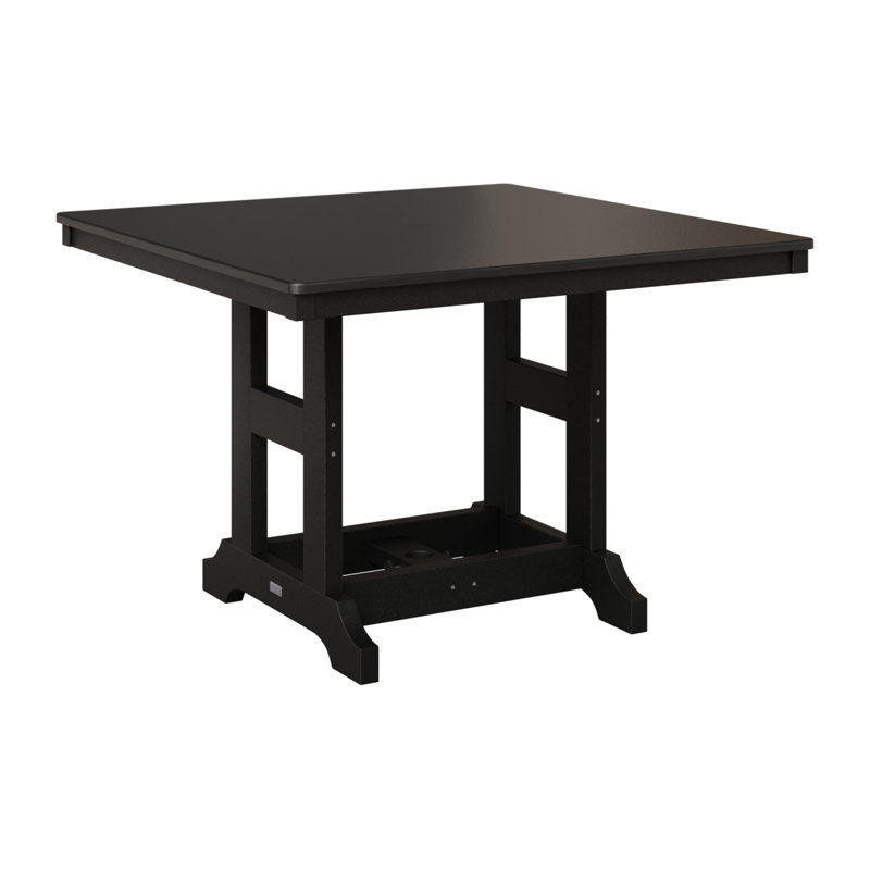 Table de salle à manger carrée 44 po Berlin Gardens Garden Classic, Noir, Noir martelé, H 30,87 po x l 44 po x P 44 po