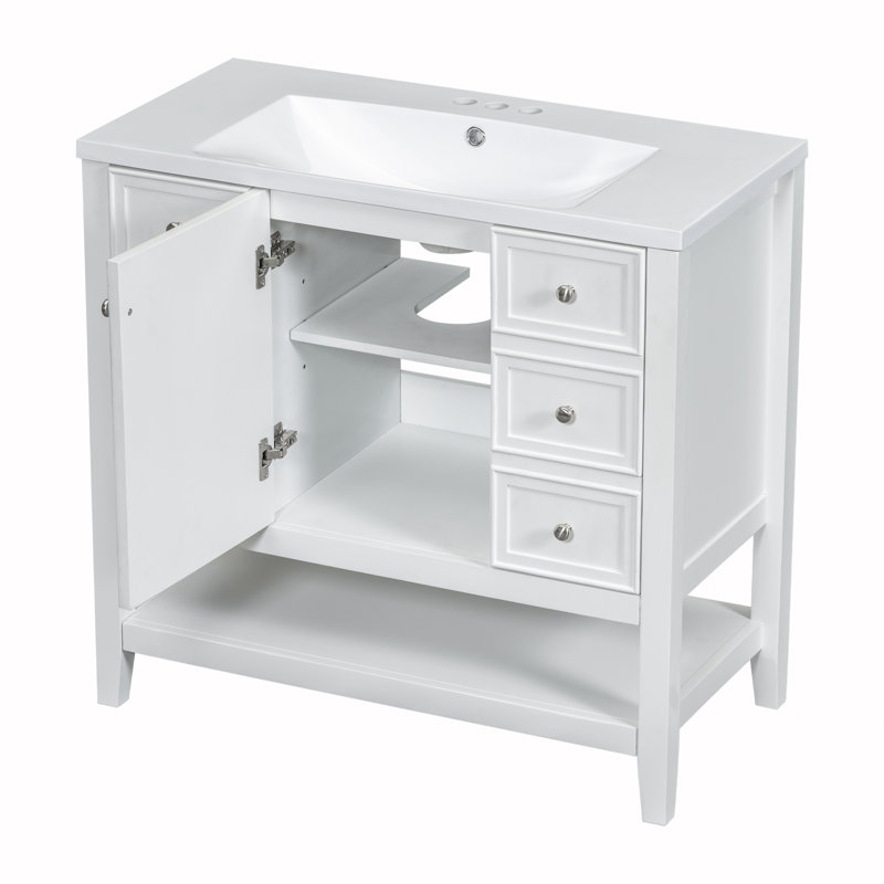 Meuble-lavabo 36 po avec lavabo, Blanc