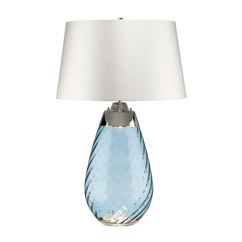 Morrisdale Glass Table Lamp, White, Blue