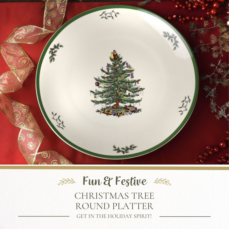 Spode Christmas Tree Round Platter 14"