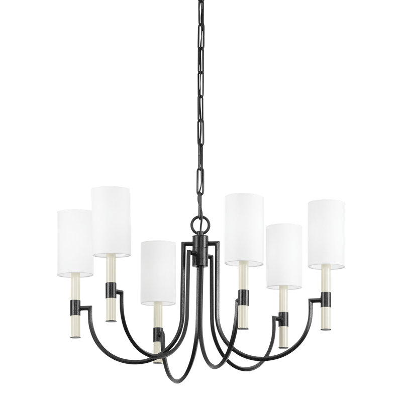 Gustine 6 Light Chandelier, Forged Iron
