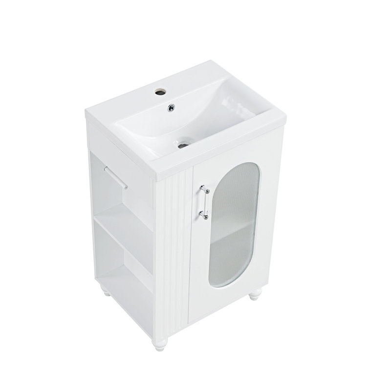 Meuble-lavabo avec lavabo et tablette réglable
