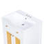 Meuble-lavabo de salle de bain avec lavabo simple, repose-pieds coulissant et 2 portes