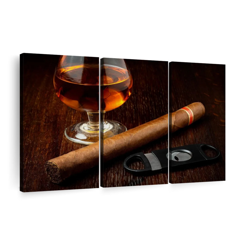 "Verre de rhum" sur toile, H 42 po x l 65 po x P 1,25 po