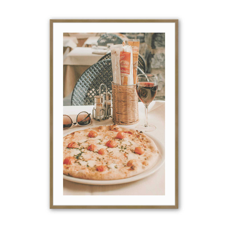 Imprimé italien italien, H 11,25 po x l 9,25 po x P 1,25 po, Cadre simple brossé doré