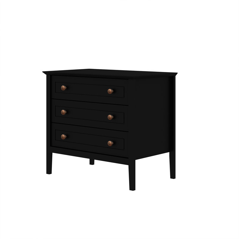 Commode à 3 tiroirs Crown, Noir