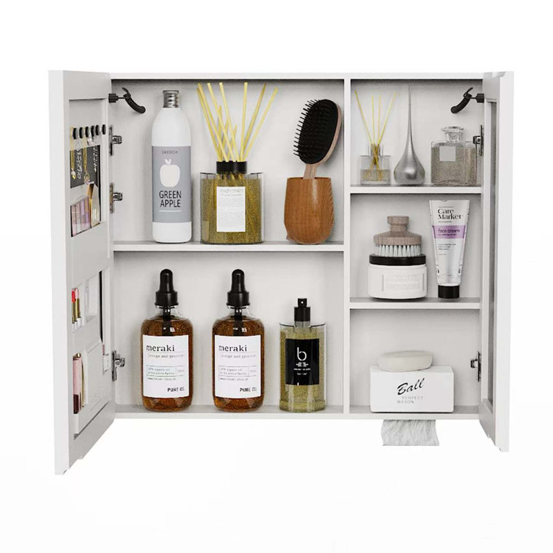 Armoire à pharmacie anti-buée à DEL avec rangement pour porte double, H 27,6 po x l 31,5 po x P 5,2 po