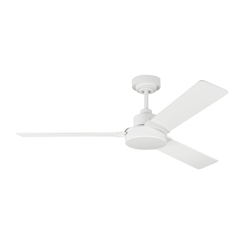 Ventilateur de plafond standard à 3 pales de 52 po avec pièces de contrôle de ventilateur Ebie, Blanc mat