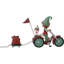 Figurine de père Noël parade en tricycle Precious Moments 3,95 pouces