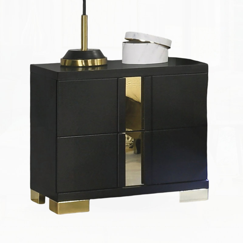 Table de chevet moderne pour chambre à coucher, Noir