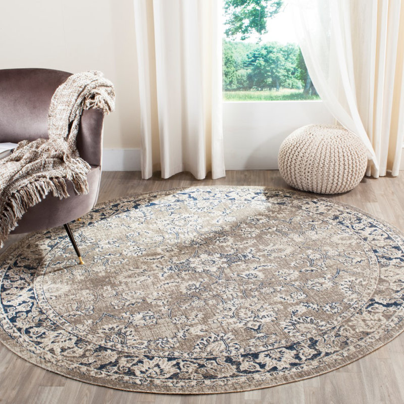 Tapis taupe Amiri, Rond 6 pi 7 po