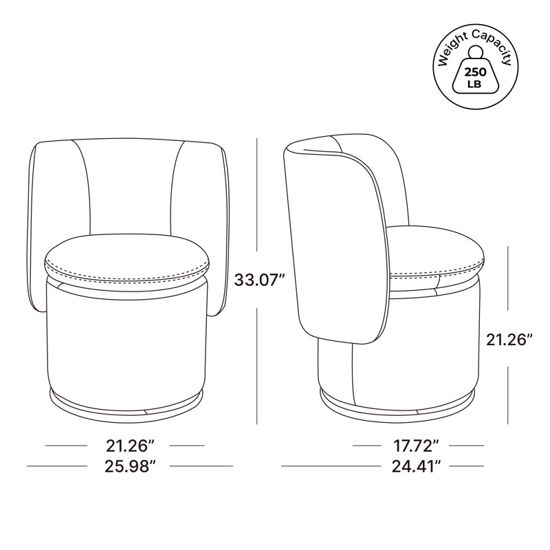 Fauteuil demi-tonneau pivotant Adrielle, Velours performance Bella Forest