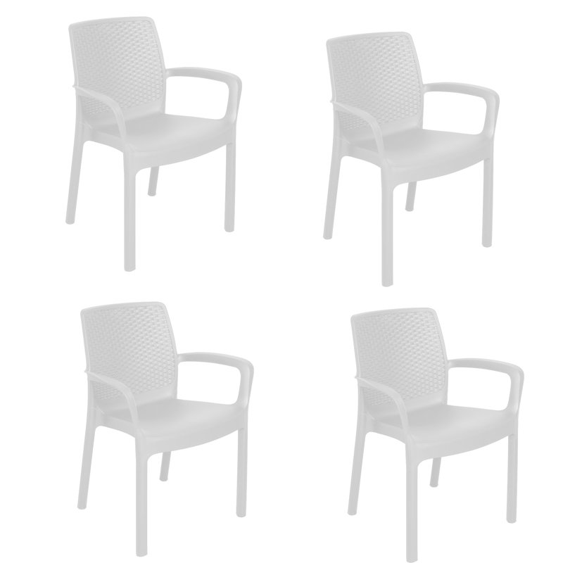 Dyani Stacking Patio Dining Armchair, White
