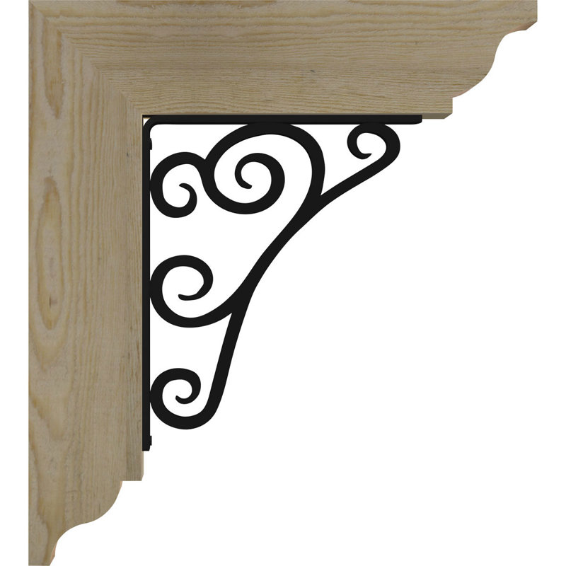 Triple support en fer Tristan 2 po d'épaisseur, Cèdre rouge de l'Ouest l 4 po x T 2 po (sciage br, H 12 po x P 9 1/2 po