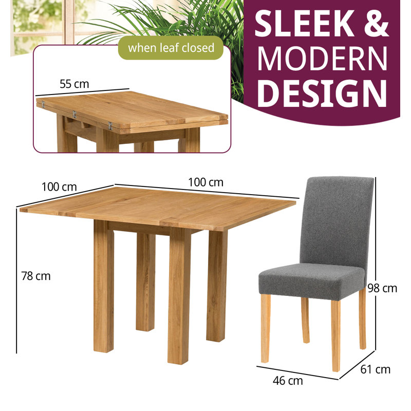 Hatcher 4 - Person Solid Oak Dining Set, Grey