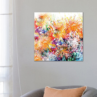 Sunny Chrysanthemums 1 Piece Wrapped Canvas Painting