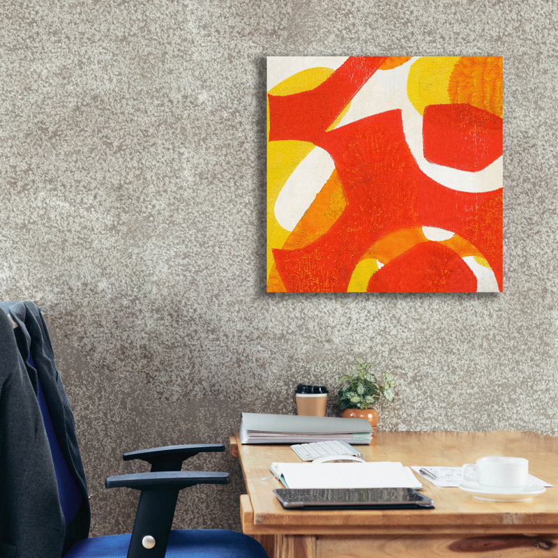  «Orange Starburst 3» par Laura Gibson, art mural sur toile, 26 po x 26 po