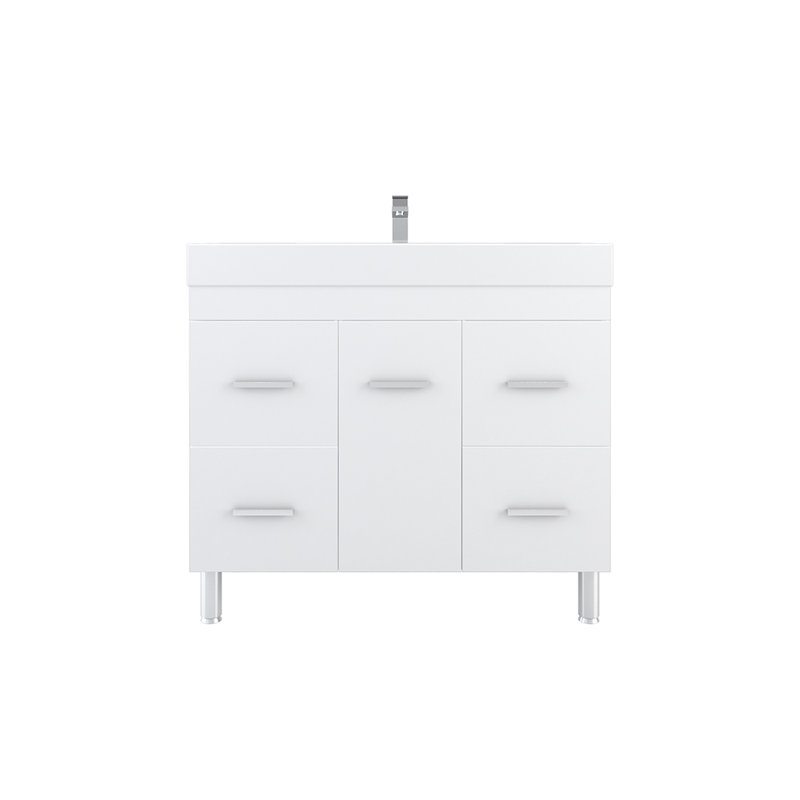 Meuble-lavabo simple 42 po Merlino, Blanc