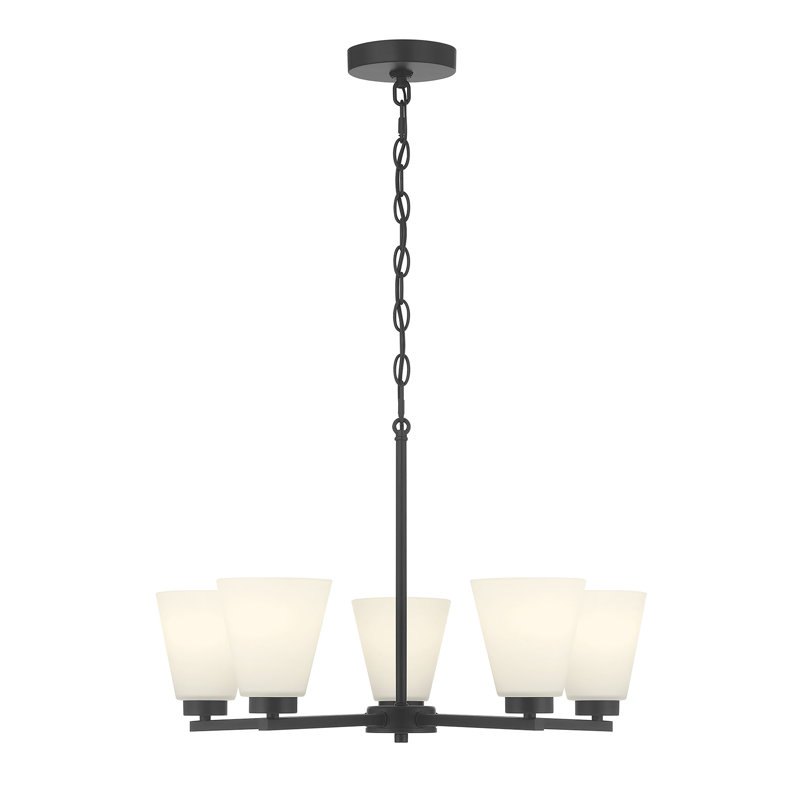 Lustre 5 lumières Merity, Noir mat