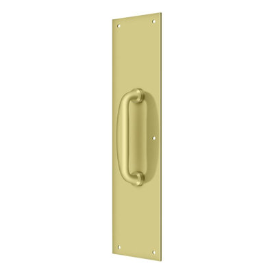Deltana PPH55U26D Push Plate w/ Handle 3-1/2" x 15 " - Handle 5-1/4" in Brushed Chrome
