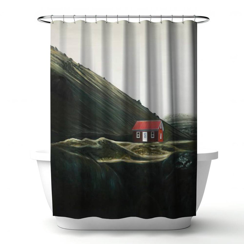 Shower Curtain LA185 – Polyester Shower Curtain, Dye Sublimation Print, 71" W × 74" L
