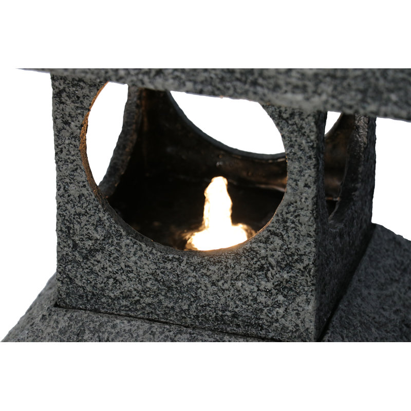 Fontaine d'eau d'extérieur de 34 po H 34 po avec DEL blanc chaud