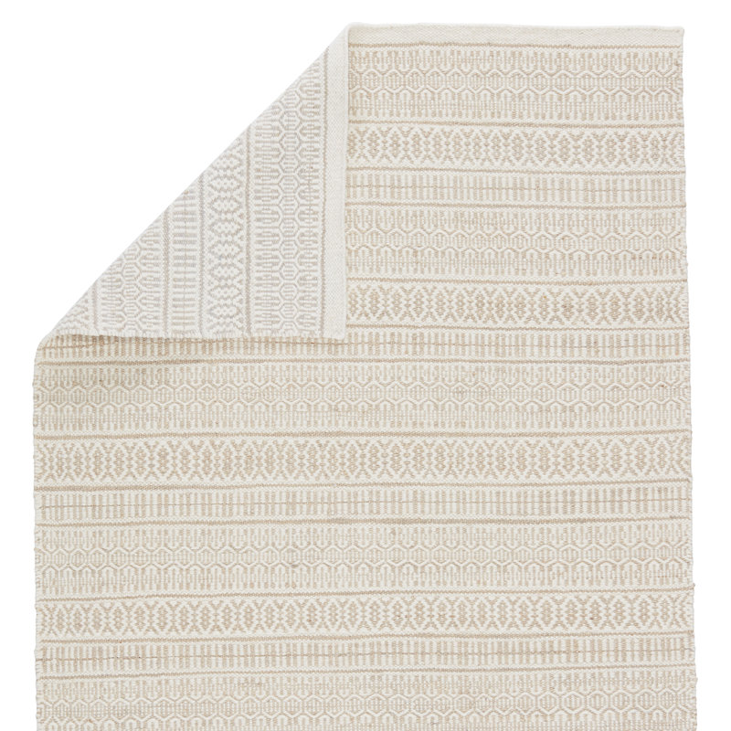Moroccan Area Rug in Angora/Antique White/Biscotti, Rectangle 5' x 8'