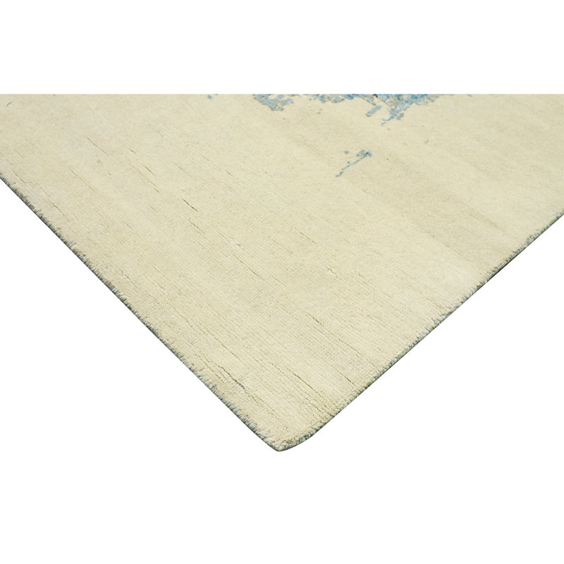 Hand Knotted Abstract Area Rug, Rectangle 9' x 12'